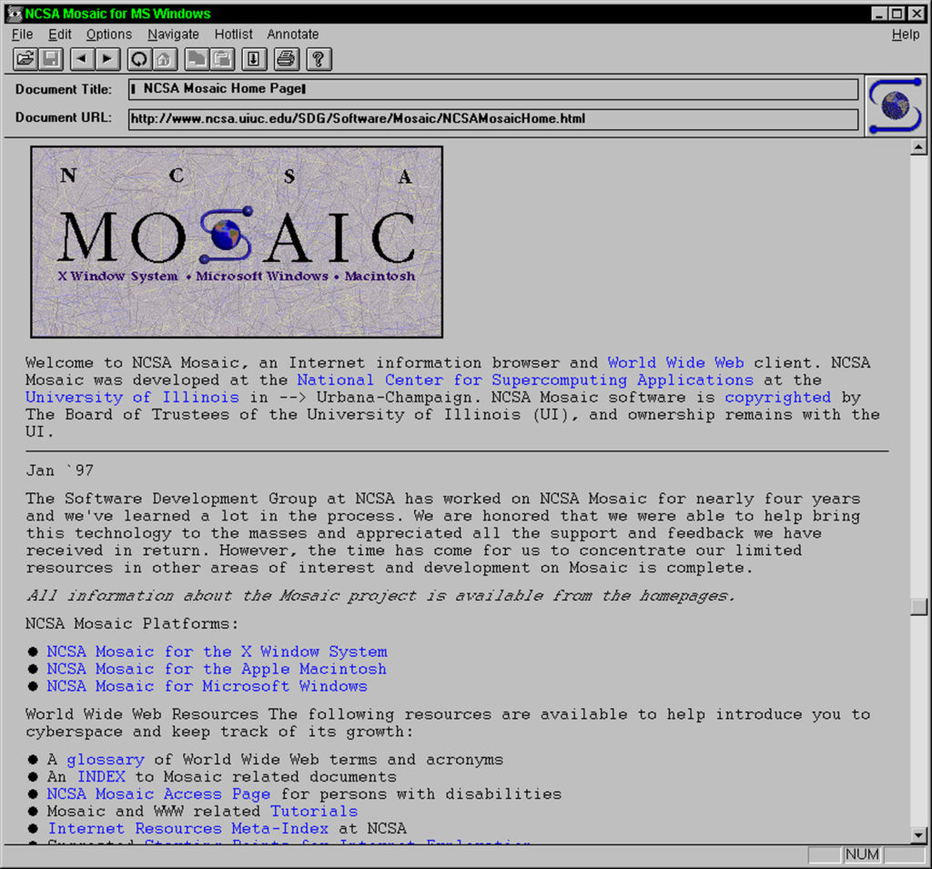 NCSA Mosaic home page